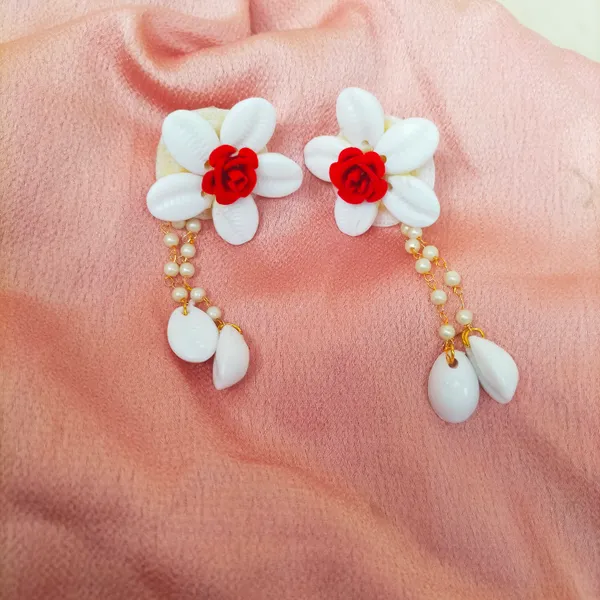 White_&_Red__Aishwarya_Fabric_Shell_Jewellery_For_Women