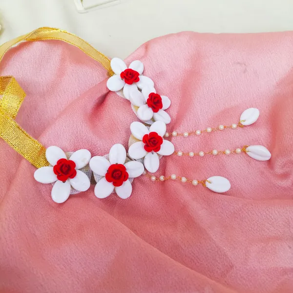 White_&_Red__Aishwarya_Fabric_Shell_Jewellery_For_Women