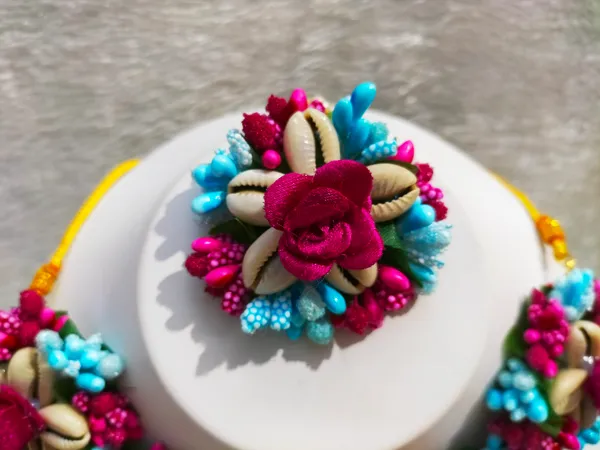 Blue_&_Pink__Shivani_Fabric_Flower_jewellery_For_Women