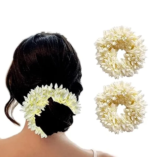 White__Puhani_Fiber_Scrunchies_Hair_Accessories_For_Girls_&_Women