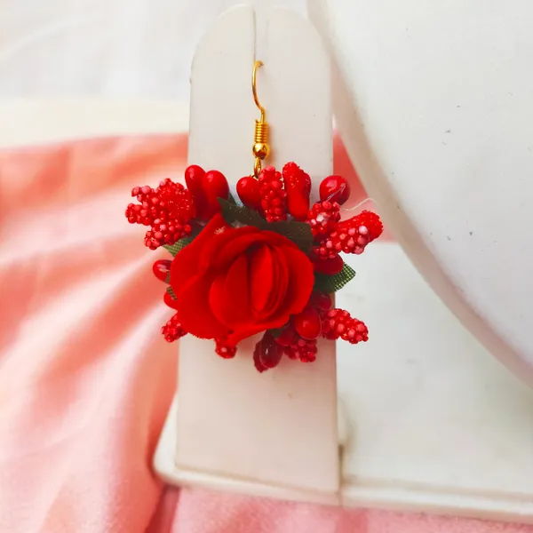 Red_Chain__Sreeja_Fabric_Flower_Jewellery__For_Women