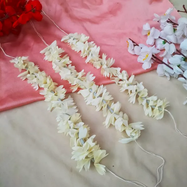White__Pravya_Fabric_Hair_Gajra_&_Veni_For_Girls_&_Women