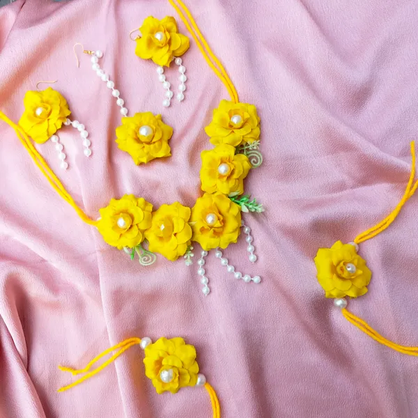 Yellow_Aaradhya_Fabric_Floral_Jewellery_For_Women