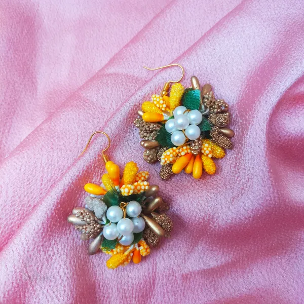 Yellow_&_Gold__Sakina_Fabric_Flower_Jewellery__For_Girls_&_Women