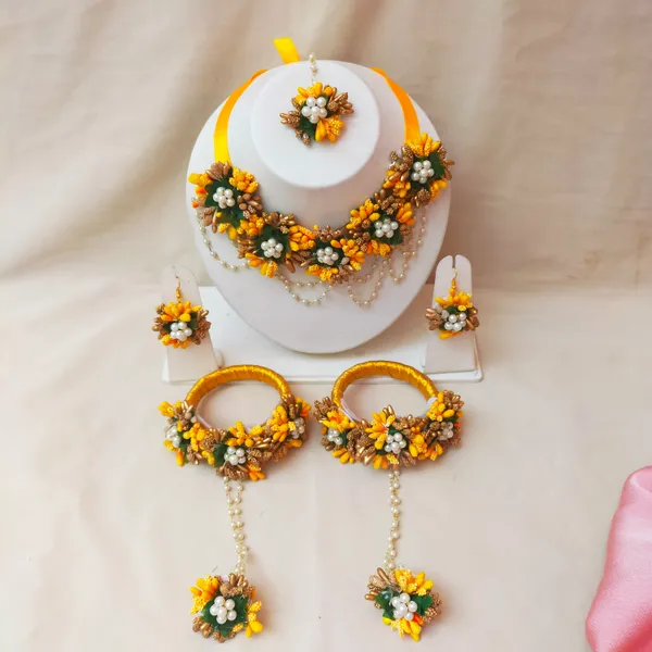 Yellow_&_Gold__Sakina_Fabric_Flower_Jewellery__For_Girls_&_Women