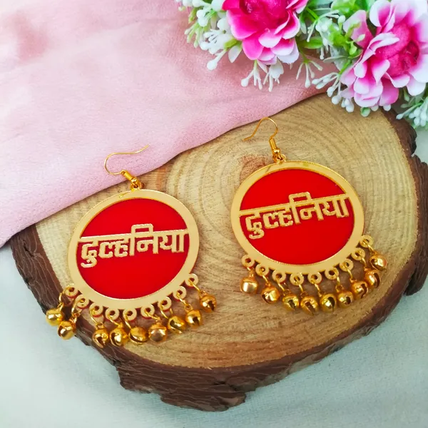 Maanya_Red_Dulhaniya_Earrings_with_Maangtikka_For_Haldi_and_Mehendi