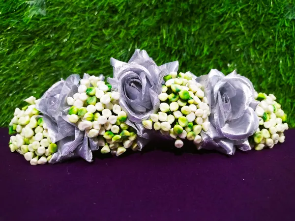 Isabelle_Royal_Silver_Rose_Bridal_Gajra_for_wedding_and_festive_occassion