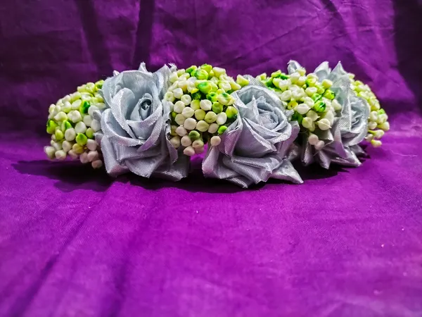 Isabelle_Royal_Silver_Rose_Bridal_Gajra_for_wedding_and_festive_occassion