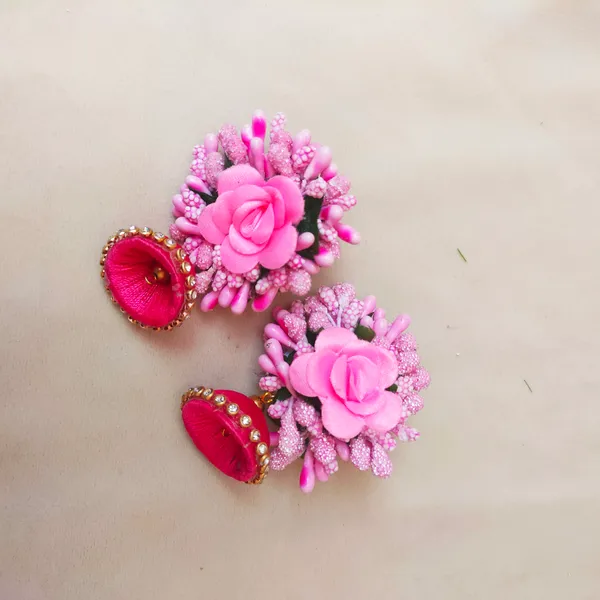 Pink_Silk__Sharmila_Fabric_Flower_Jewellery__For_Women