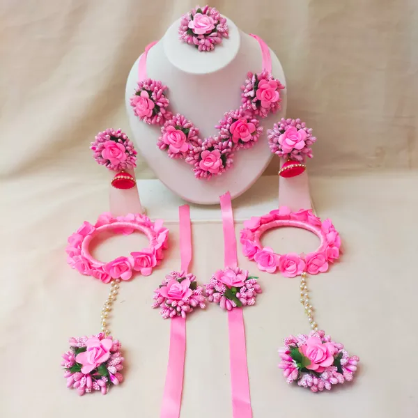 Pink_Silk__Sharmila_Fabric_Flower_Jewellery__For_Women