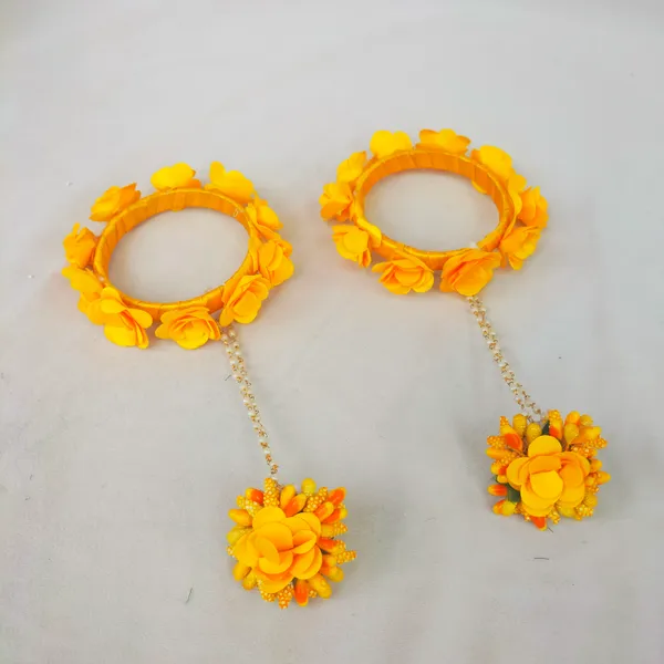Yellow__Shreya_Fabric_Flower_jewellery_For_Women