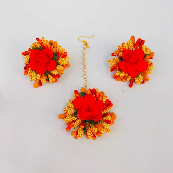Orange_Madhavi_Fabric_Flower_Jewellery__For_Girls_&_Women