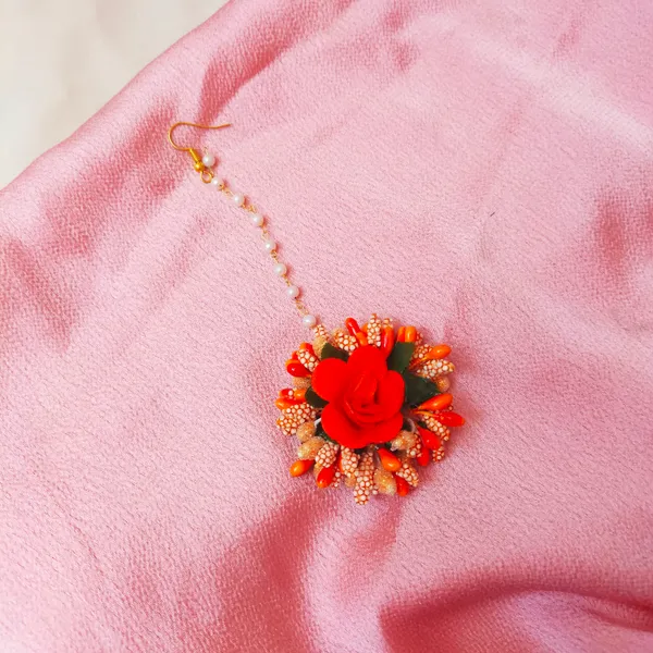 Orange_Madhavi_Fabric_Flower_Jewellery__For_Girls_&_Women