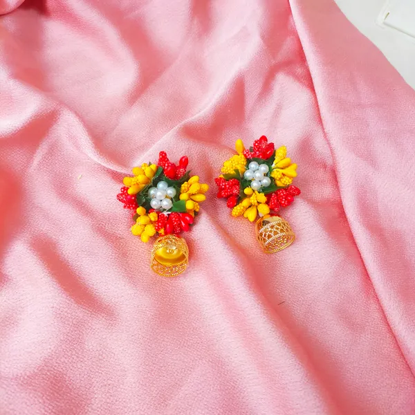 Yellow_And_Red__Saisha_Fabric_Flower_Jewellery__For_Girls_&_Women