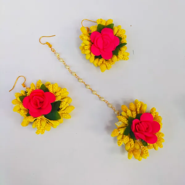 Yellow_&_Pink__Manvi_Fabric_Flower_Jewellery__For_Girls_&_Women