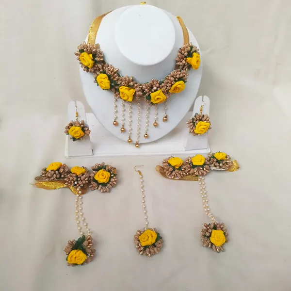 Yellow_&_Gold__Sakshi_Fabric_Flower_Jewellery__For_Girls_&_Women