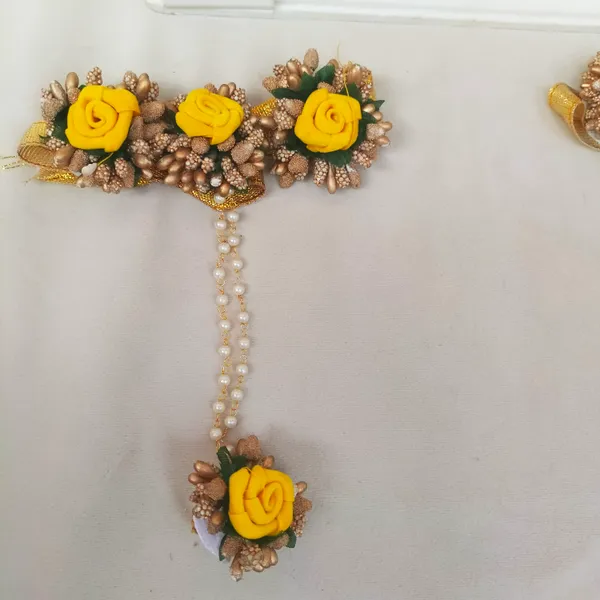 Yellow_&_Gold__Sakshi_Fabric_Flower_Jewellery__For_Girls_&_Women