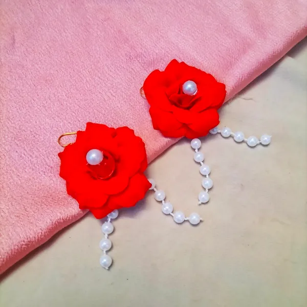 Red__Ananya_Fabric_Floral_Jewellery_For_Women