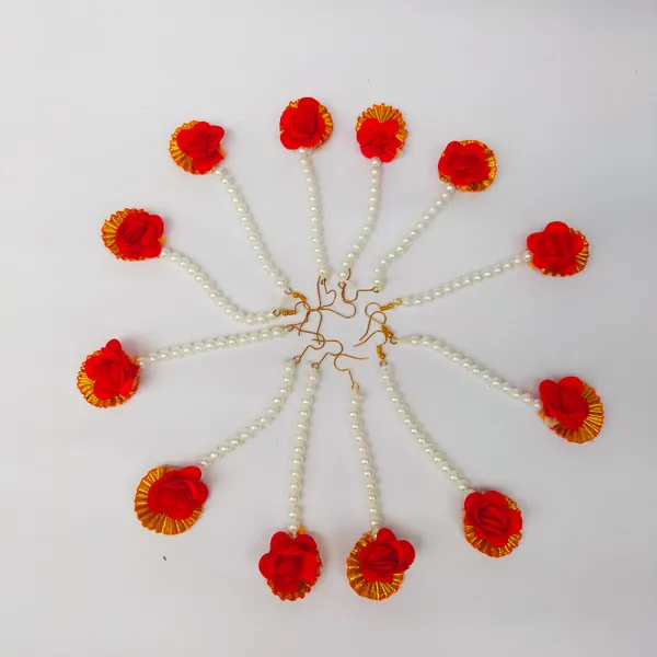 Red__Meera_Fabric_Flower_Jewellery__For_Girls_&_Women