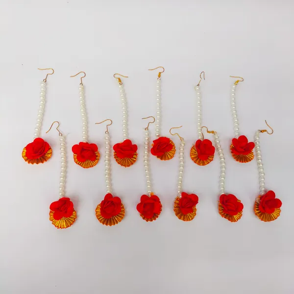 Red__Meera_Fabric_Flower_Jewellery__For_Girls_&_Women