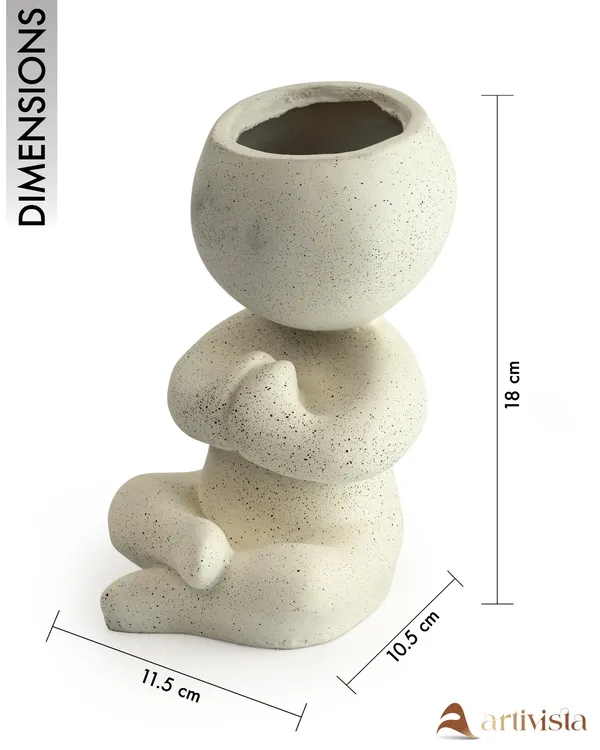 Namaste_White_Resin_Ceramic_Pot