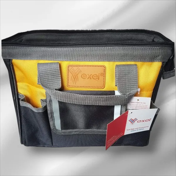 Exel_Grey_&_Yellow_Open_Mouth_Polyester_Small_Tool_Bag