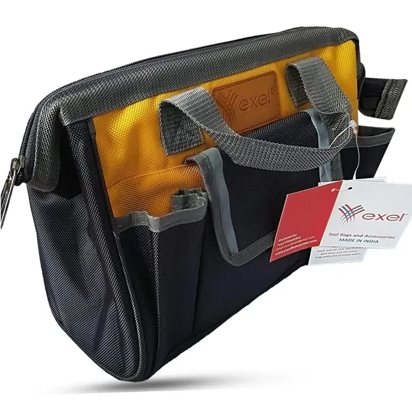 Exel_Grey_&_Yellow_Open_Mouth_Polyester_Small_Tool_Bag