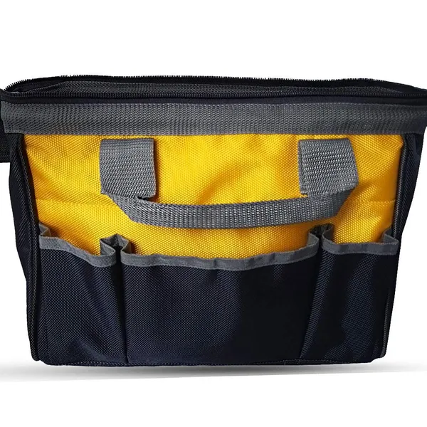 Exel_Grey_&_Yellow_Open_Mouth_Polyester_Small_Tool_Bag