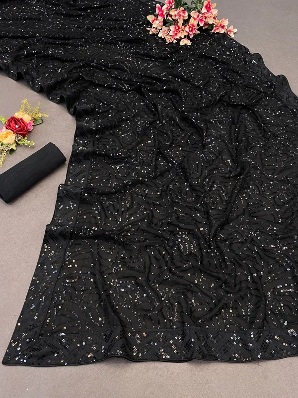 Beautiful_Embroidery_Sequins_Lace_Border_On_Saree_And_Heavy_Sequins_Work_Done_On_Saree