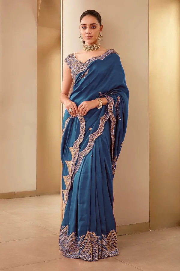 Blue_Heavy_Embroidery_Coding_And_Sequins_Work_Saree_Fancy_Cutwork_Border