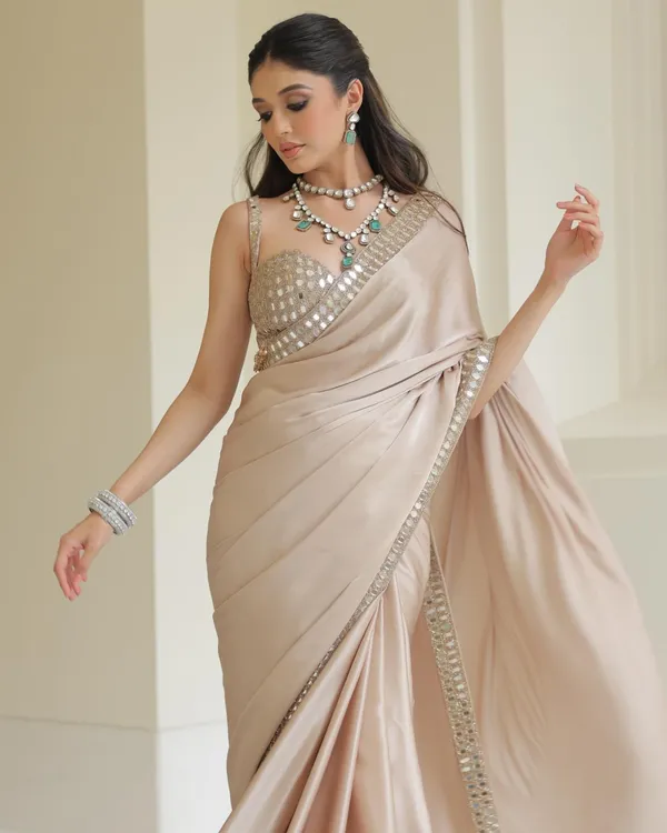 Japan_Satin_Silk_Saree_With_Real_Mirror_Work