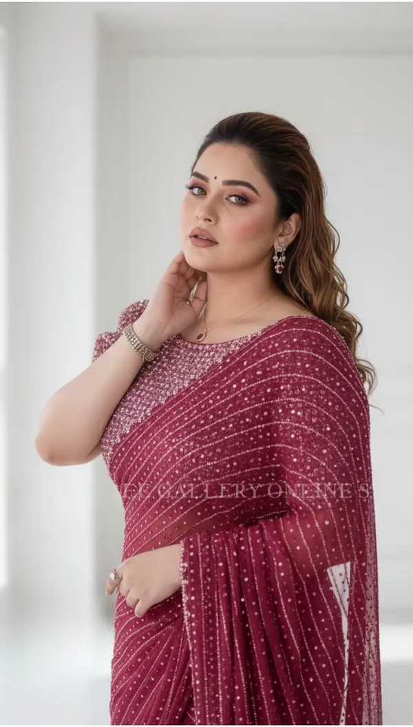 Maroon_Blush_Stardust_Elegance_Saree