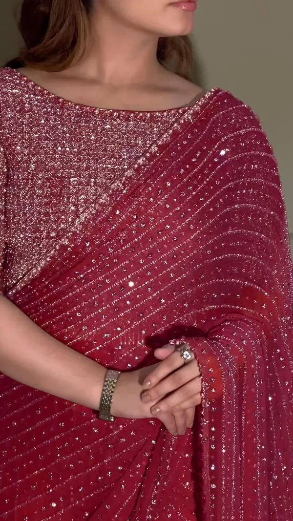 Maroon_Blush_Stardust_Elegance_Saree
