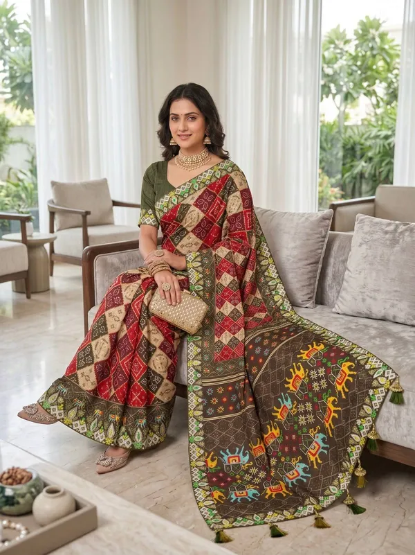 Multi_Color_Vichitra_Silk_Printed_Work_Party_Wear_Saree