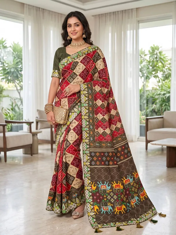 Multi_Color_Vichitra_Silk_Printed_Work_Party_Wear_Saree