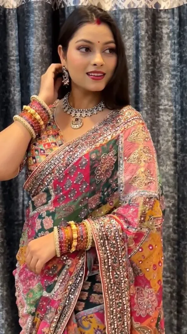 Multicolor_Crepe_Chinon_Saree_with_Heavy_Mirror_&_Hand_Embroidery_Work