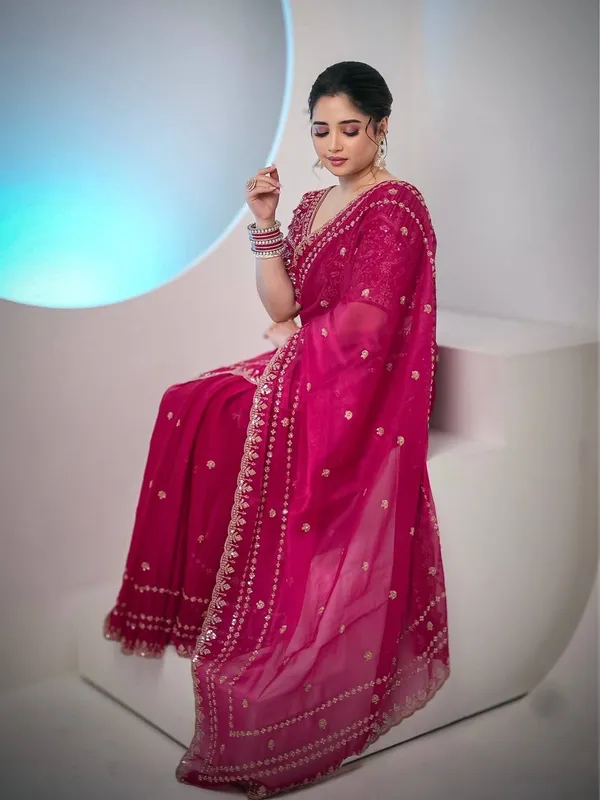 Princess_Pink_Designer_Soft_Space_Silk_Saree