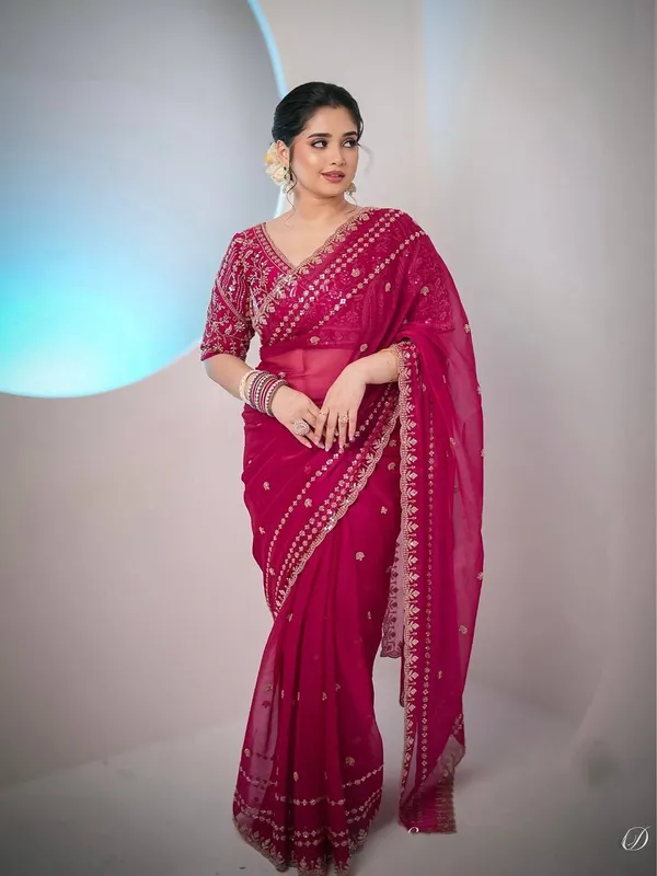 Princess_Pink_Designer_Soft_Space_Silk_Saree