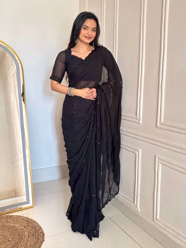 Black_Premium_Designer_Beads_Embellishment_Saree