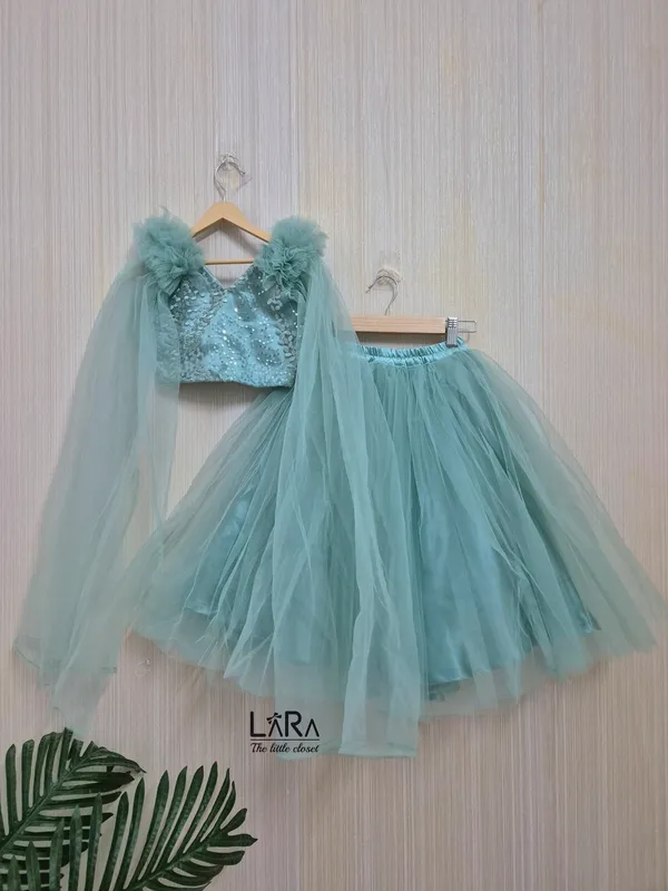 Classy_Sage_Green_Full_Fliared_Lehanga_For_Little_Girls