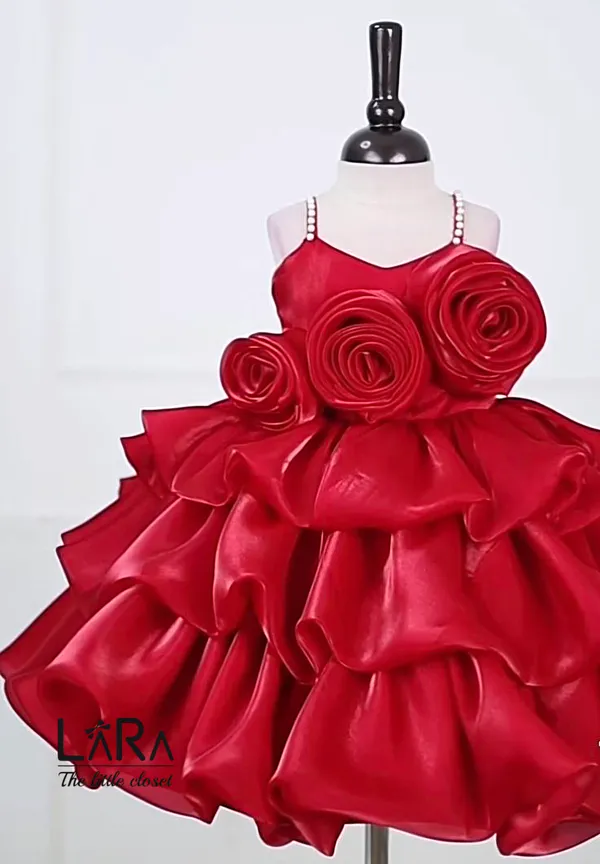 Classy_Red_Layered_Frock_For_Kids_Girls
