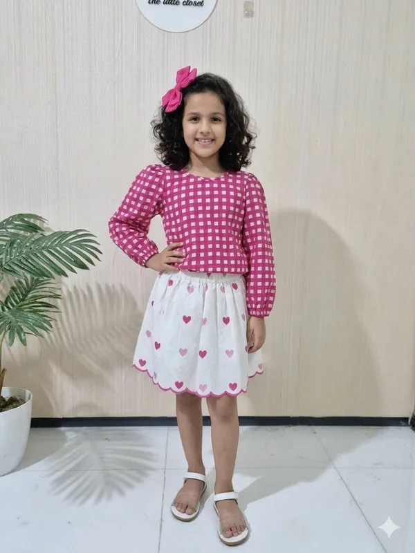 Cute_Pink_Heart_Print_Skirt_Set_For_Little_Divas