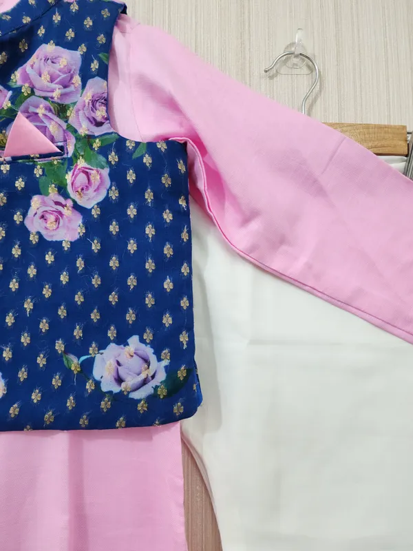 Pink_And_Blue_Festive_Kurta_Set_For_Boys