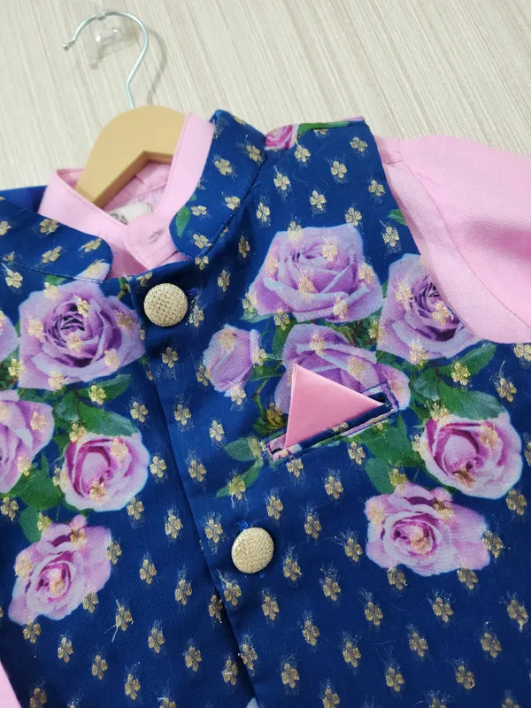 Pink_And_Blue_Festive_Kurta_Set_For_Boys