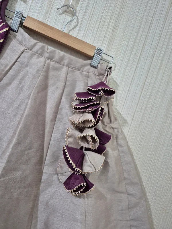 Grey_And_Wine_Silk_Lehenga_For_Girls