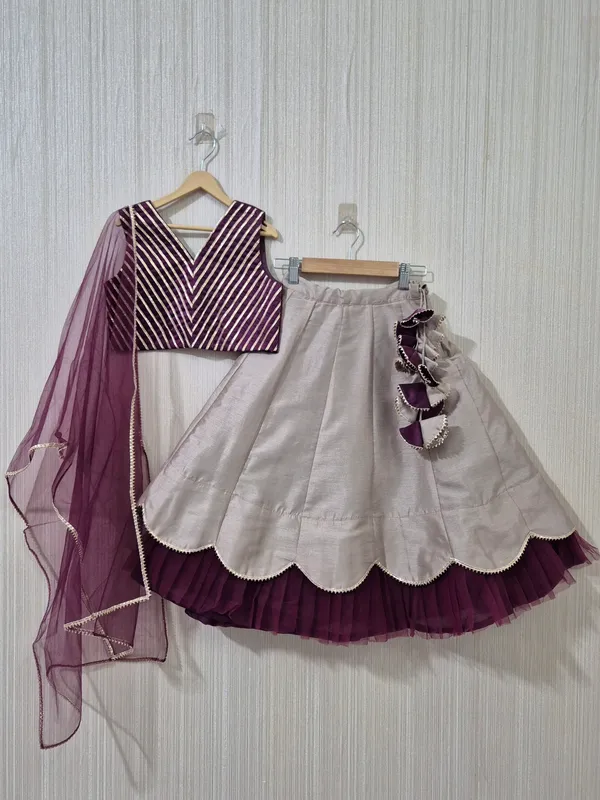 Grey_And_Wine_Silk_Lehenga_For_Girls