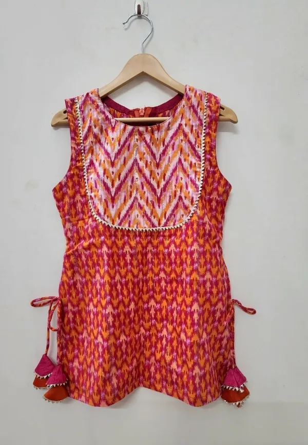 Orange_And_Pink_Cotton_Casual_Sharara_Set_For_Girls