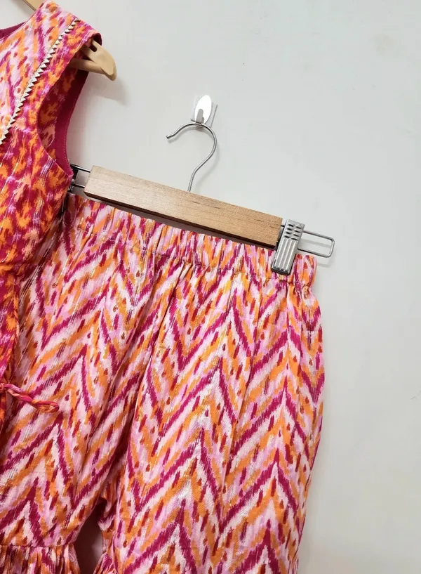 Orange_And_Pink_Cotton_Casual_Sharara_Set_For_Girls