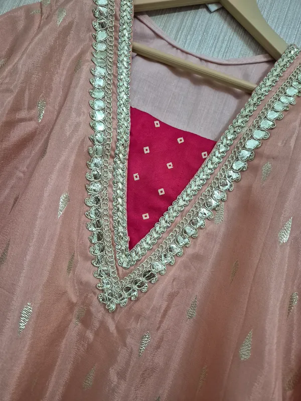 Peach_Traditional_Kurti_Salwar_For_Kids_Indian_Wedding_And_Festive_Wear