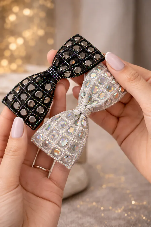 Premium_Glittery_Hair_Bow_For_Party_Look_Pack_Of_2